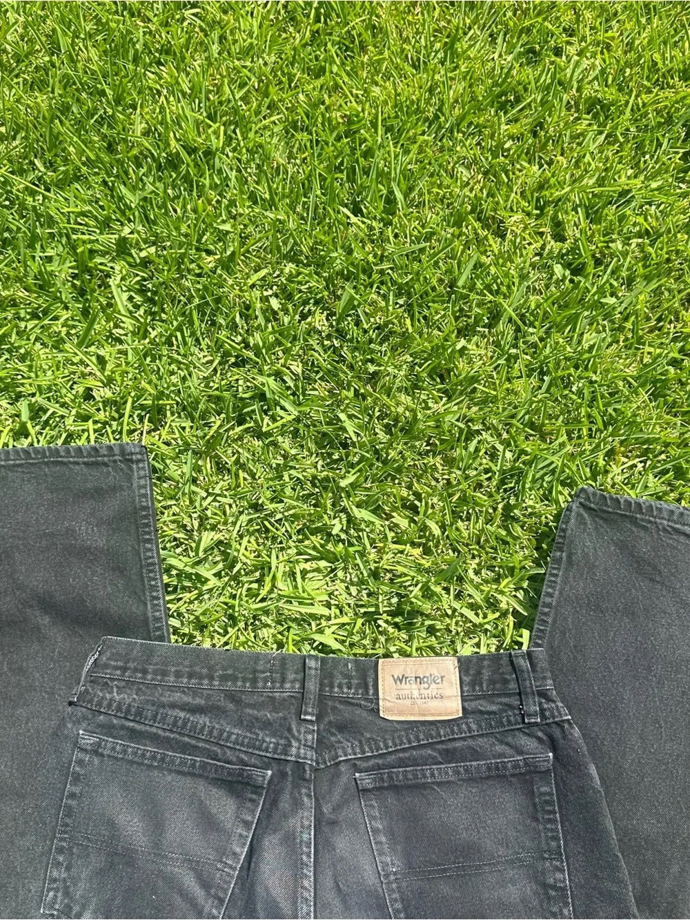 Vintage Wrangler Men's Black Straight Jeans Clean Classic Denim Size 33x30